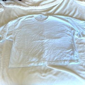 White oversized crop top!